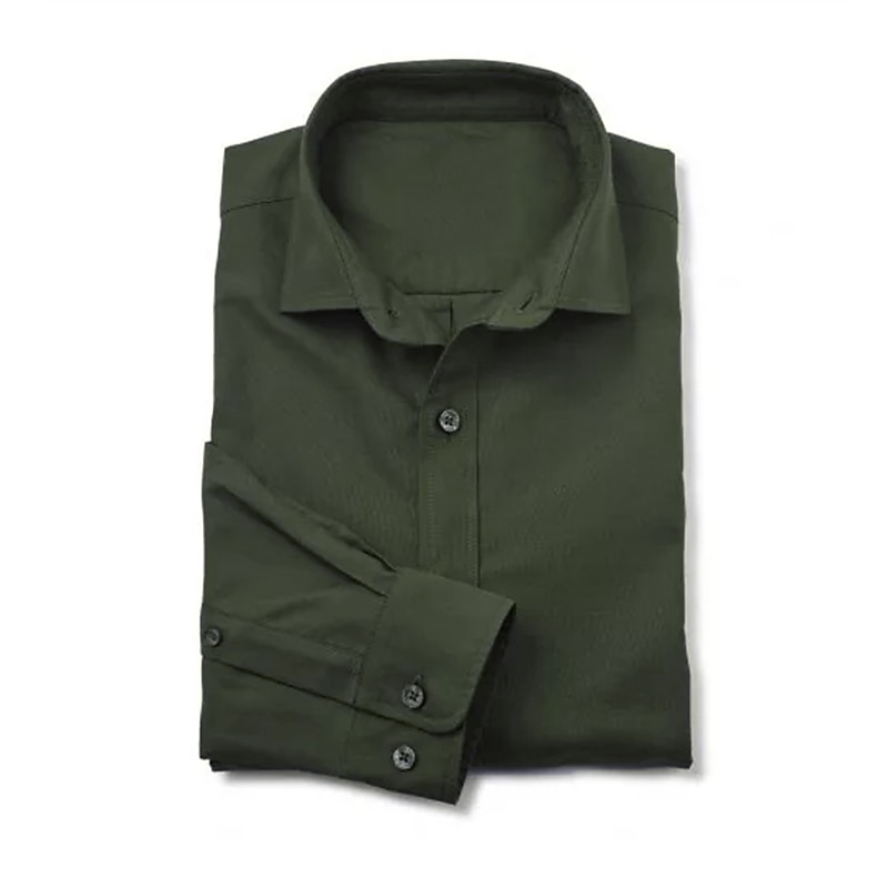 Men's Dress Shirt Collared Shirt Button Up Shirt Graphic Prints Wedding Work Army Green Coffee Long Sleeve Turndown Spring, Fall, Winter, Summer Clothing Apparel Button-Down3