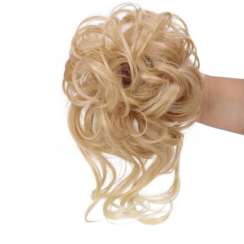 synthetic bun wig messy long beard hair ring elastic hair bag wig ring fluffy hair ring ball head4