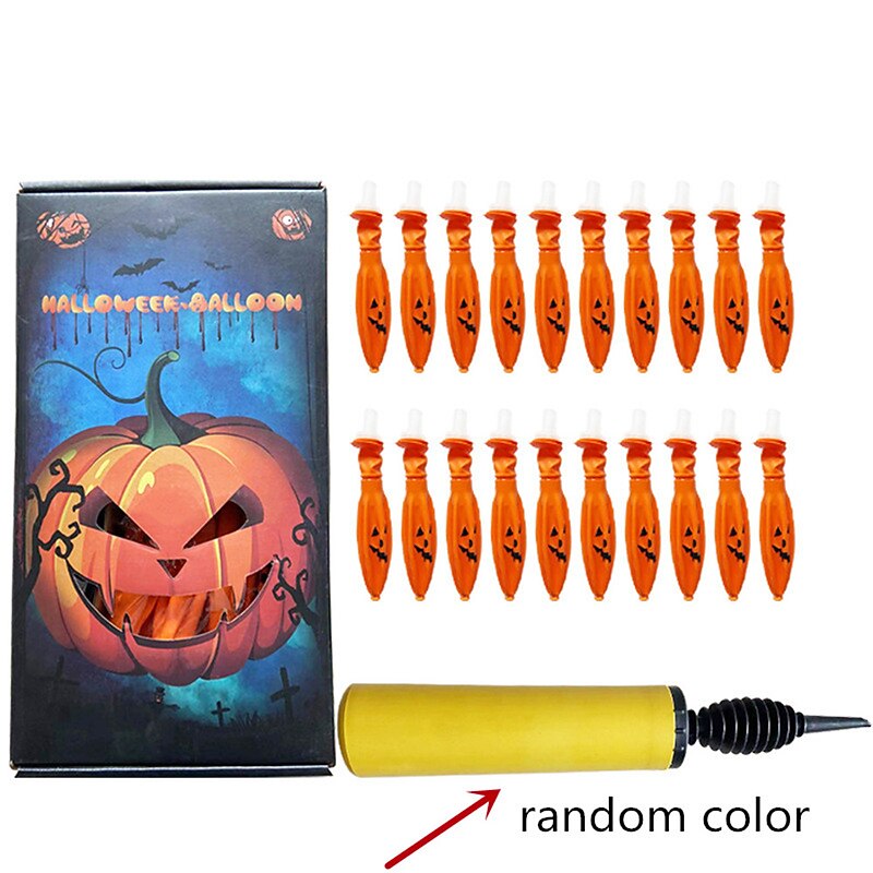 20pcs Halloween Decorations Pumpkin Balloons Decor Light with Pump Halloween Props for Outdoor Indoor Jack O Lantern LED Light Up Balloons Pumpkin Halloween Party3