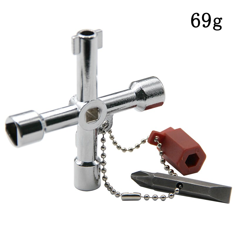 4 In 1 Cross Key Wrench Multifunctional Universal Triangle Train Electrical Elevator Cabinet Door Plumber With Accessories2