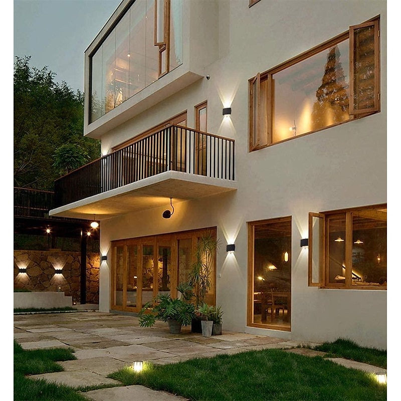 Outdoor LED Wall Lamp Waterproof 6W Up and Down Lighting Indoor Double-Head Curved Wall Light Modern Bedroom Warm White Light4