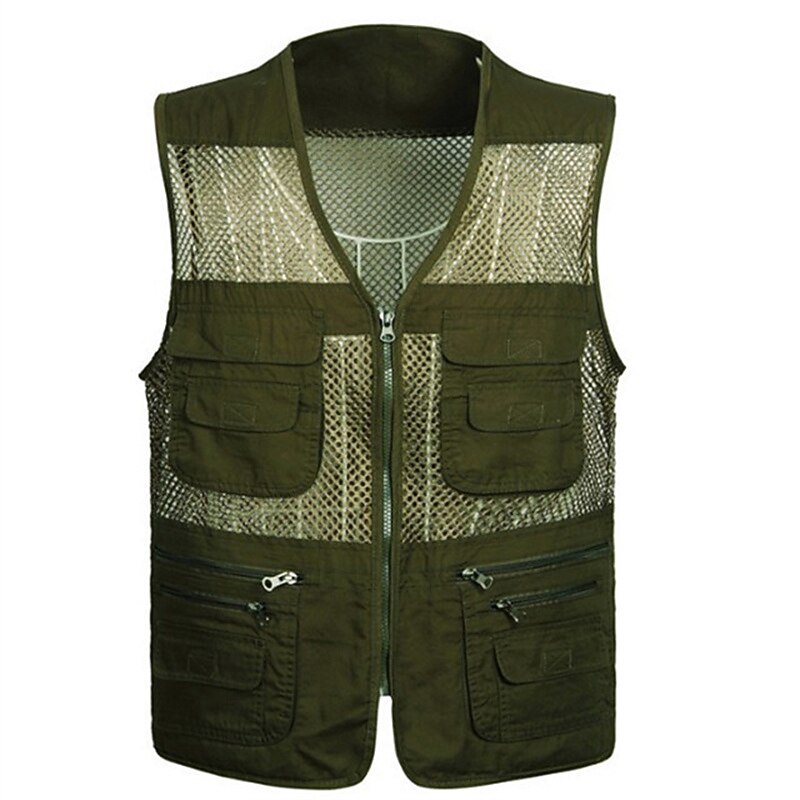 Men's Vest Gilet Fishing Vest Hiking Vest Sleeveless Vest Gilet Jacket Outdoor Holiday Streetwear Chic & Modern Summer Spring Pocket Quick Dry Polyester Breathable Color Block Zipper V Neck Regular2