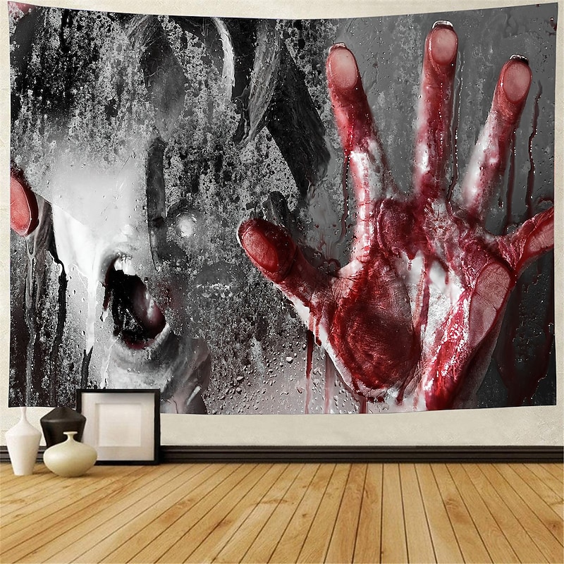 Halloween Horror Hanging Tapestry Wall Art Large Tapestry Mural Decor Photograph Backdrop Blanket Curtain Home Bedroom Living Room Halloween Decorations2
