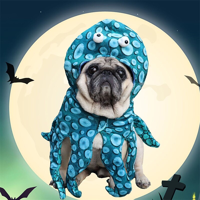 Autumn Winter Christmas Festival Funny Octopus Dress Up Costume Pet Clothes Cat Dog Funny Transformation Dress2