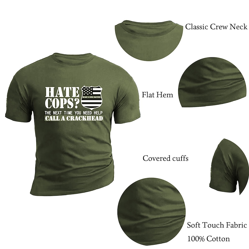 Patriotic T Shirts For Men Letter T Shirt Casual Style Cotton Short Sleeve Graphic Shirt Black White Army Green Comfortable Tee Outdoor Street Fashion Designer Clothing3