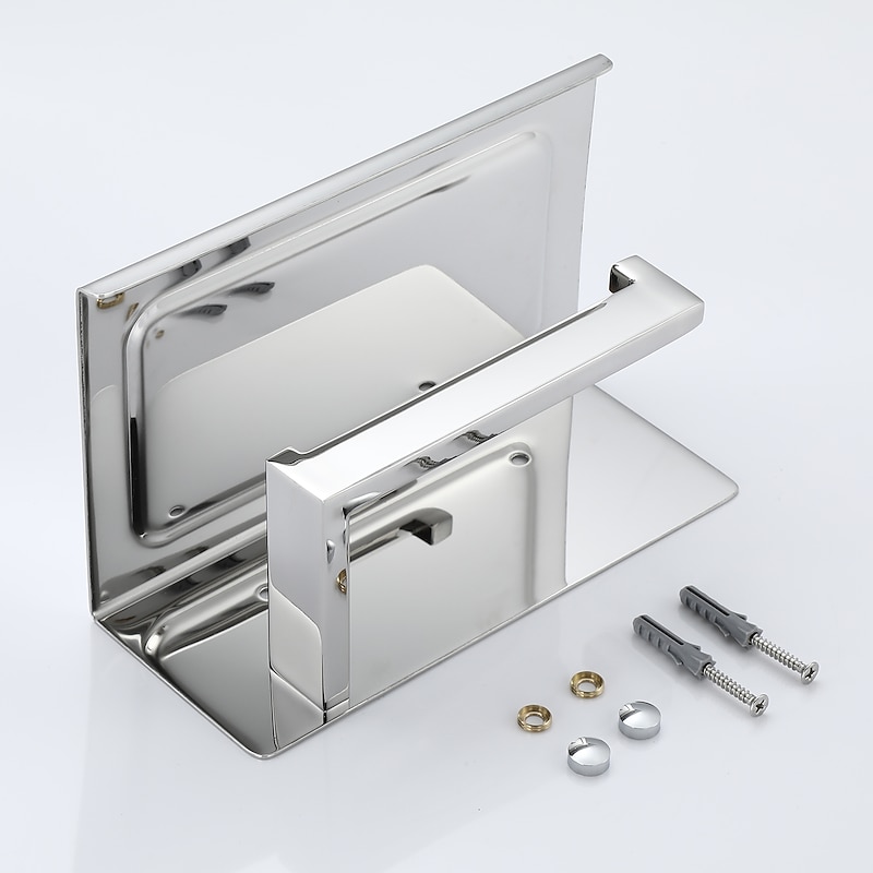 Multifunctional Toilet Paper Rack 304 Stainless Steel Roll Paper Towel Rack Large / Small Mirror Bright Light Color3