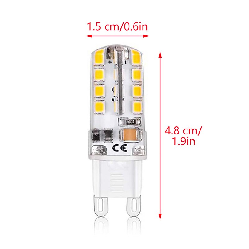 5pcs 5W LED Bi-pin Corn Light Bulb 300lm G9 T 32 LED Beads SMD 2835 Warm White 50W Halogen Equivalent for Chandelier 220-240V 110-120V4