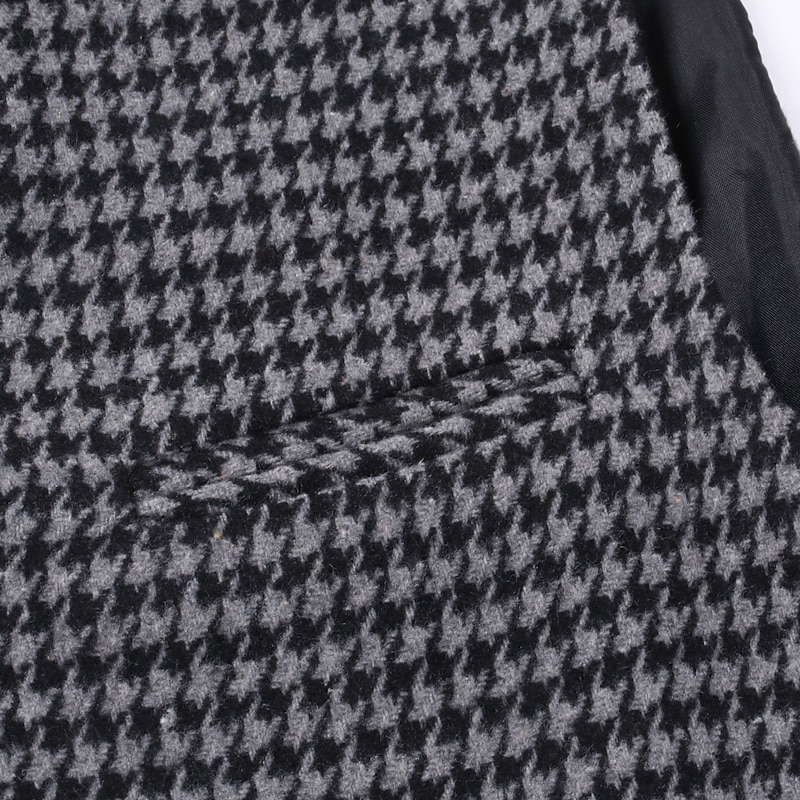 Men's Vest Waistcoat Wedding Daily Streetwear Business Fall Winter Print Polyester Breathable Houndstooth Single Breasted Turndown Regular Fit Black Coffee Vest4