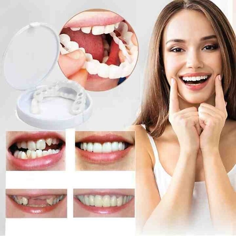 Simulation Braces Silicone Simulation Braces Teeth Smile,Bite-Tooth veneers-Upper and Lower Teeth are Used for whitening Teaching to Cover Imperfect Teeth and Make You Smile Instantly and Confidently2