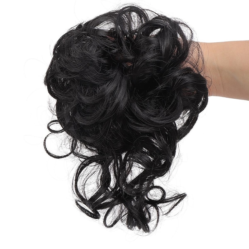 synthetic bun wig messy long beard hair ring elastic hair bag wig ring fluffy hair ring ball head3