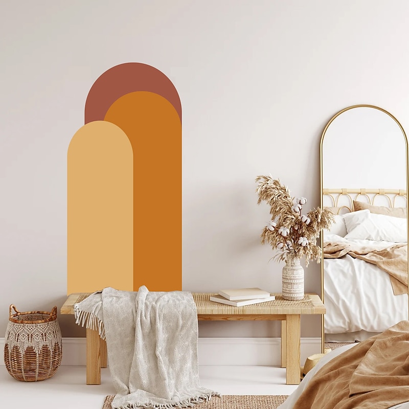 Geometry Colorful Wallpaper Boho Arch Wall Cover Sticker Film Peel and Stick Removable Self Adhesive PVC/Vinyl Wall Decal for Room Home Decoration 52*140cm4