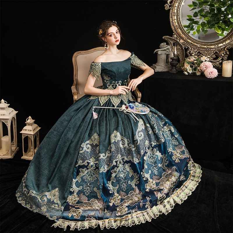 Gothic Rococo Victorian Dress Party Costume Masquerade Princess Shakespeare Plus Size Solid Color Ball Gown Fancy Dress Women's Christmas Halloween Carnival Party Masquerade Wedding Party Adults'3