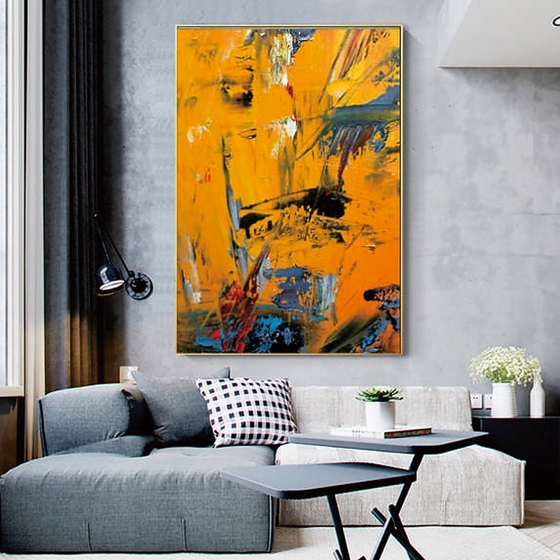 Handmade Hand Painted Oil Painting Wall Art Modern Abstract Orange Figure Painting Home Decoration Decor Rolled Canvas No Frame Unstretched4