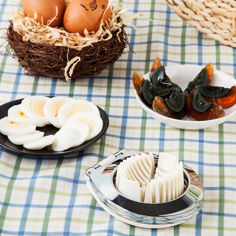 Egg Slicer, BIBURY Egg Slicer for Hard Boiled Eggs, Egg Cutter Heavy Duty for Strawberry Fruit Garnish Slicer, Stainless Steel Wire with 3 Slicing Styles, Easy to Clean4