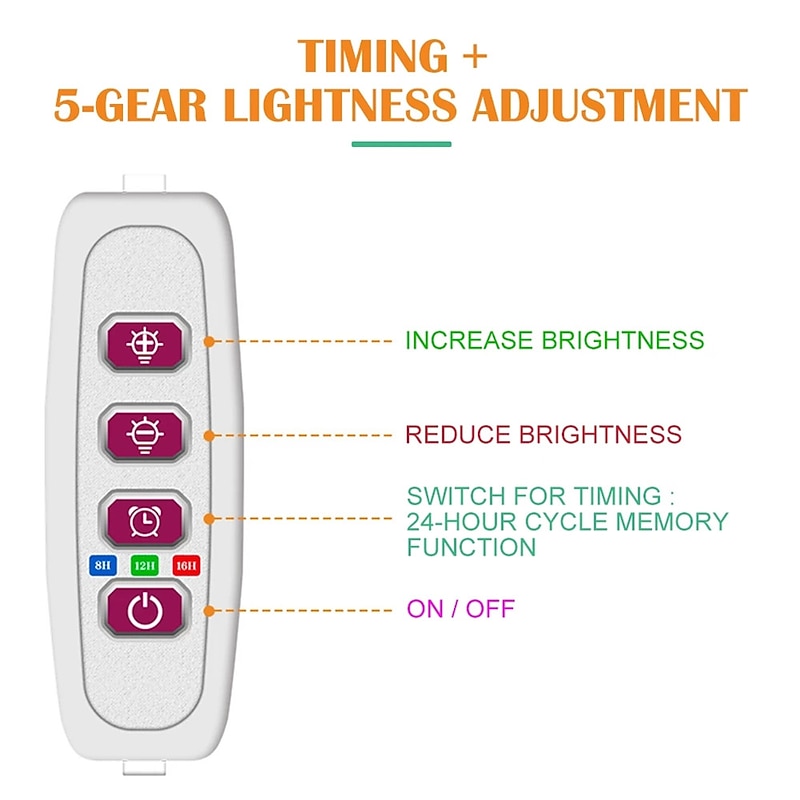 5 Modes Indoor Led Grow Light USB Timer Phyto Lamp Plants Dimmable LED Lamp Phytolamps Hydroponics Growing Lamps2