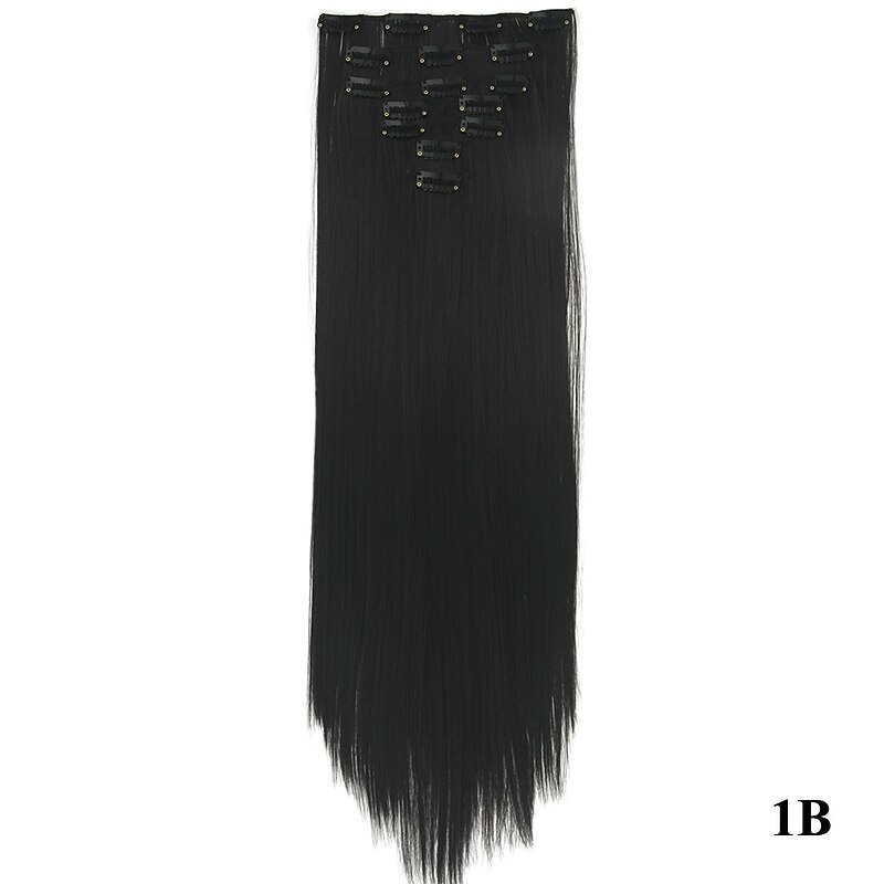 Yaki Straight Synthetic Hair 24 inch Hair Extension Clip In / On 1pc / pack Smooth Women's Girls'2