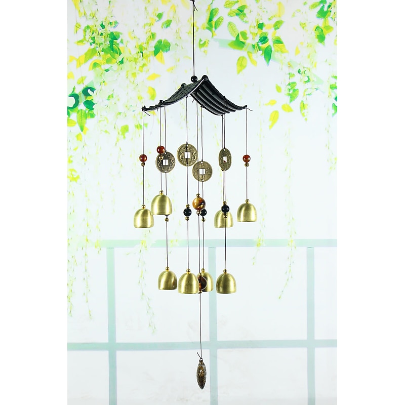 Metal Bell Heart-shaped Wind Chime Angel Butterfly Handmade Gift Dream Catcher Ornament Wall Hanging Outdoor Garden Patio Pendant Decor 80*50*8cm2