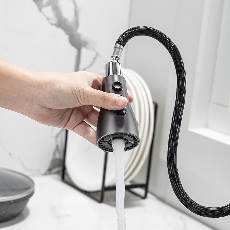 Kitchen Faucet with Pull-out Spray,Single Handle One Hole Nickel Brushed / Electroplated Pull-out / Pull-down / Standard Spout / Tall / High Arc Centerset4