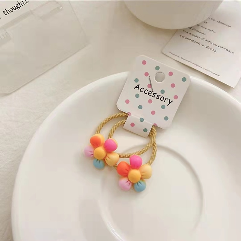 10pcs Toddler Girls' Hair Accessories Active Sweet Daily Floral Floral Style Rainbow4