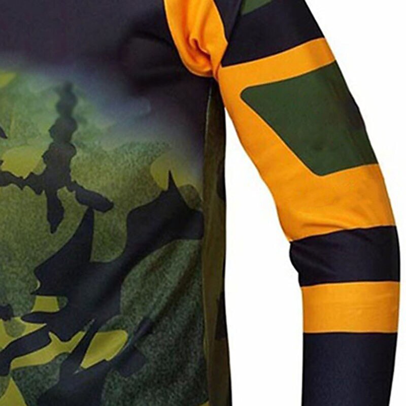 Men's Cycling Jersey Downhill Jersey Dirt Bike Jersey Patchwork Patterned Camo / Camouflage Long Sleeve Bike Jersey Top with 3 Rear Pockets Mountain Bike MTB Road Bike Cycling UV Resistant Quick Dry2