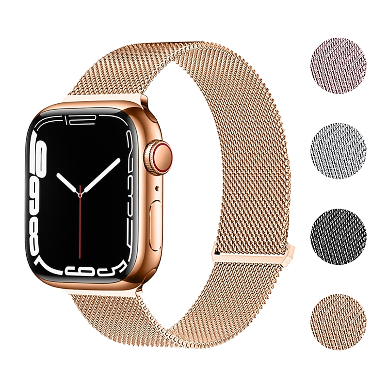 Milanese Loop Compatible with Apple Watch band 38mm 40mm 41mm 42mm 44mm 45mm 49mm Women Magnetic Clasp Adjustable Stainless Steel Strap Replacement Wristband for iwatch Series Ultra 8 7 6 5 4 3 2 1 SE3