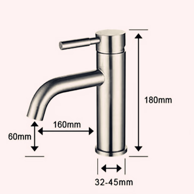 Bathroom Sink Faucet,Stainless Steel Nickel Brushed Single Handle One Hole Bath Taps3