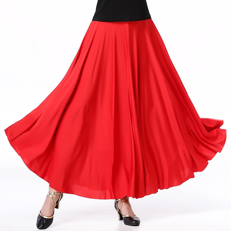 Ballroom Dance Skirts Pure Color Women's Performance Daily Wear Milk Fiber3