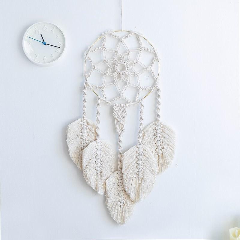 hand-woven dream catcher tapestry cotton rope diy material bag bedroom bedside wall hanging feather homestay soft decoration