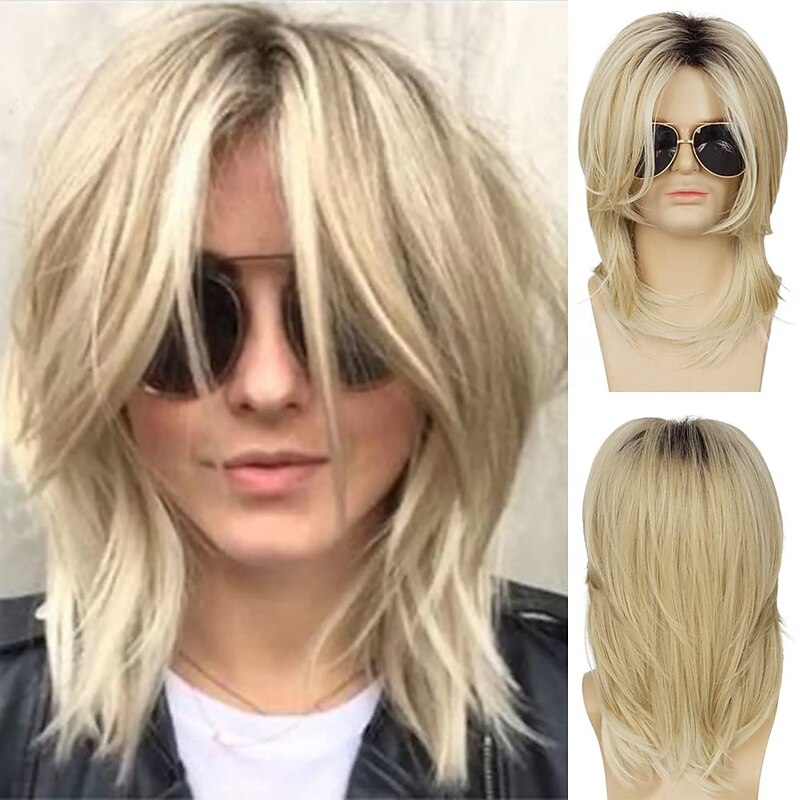 Wigs Baruisi Mens Wig Blonde Long Straight Synthetic Natural Looking Costume Cosplay Hair Wig barbiecore Wigs