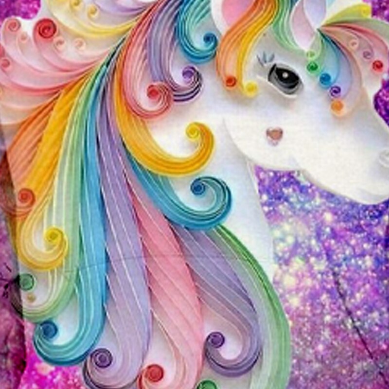 Kids Girls' Hoodie Long Sleeve 3D Print Unicorn Animal Pocket Purple Children Tops Fall Winter Fashion Streetwear Adorable Daily Indoor Outdoor Regular Fit 3-13 Years3