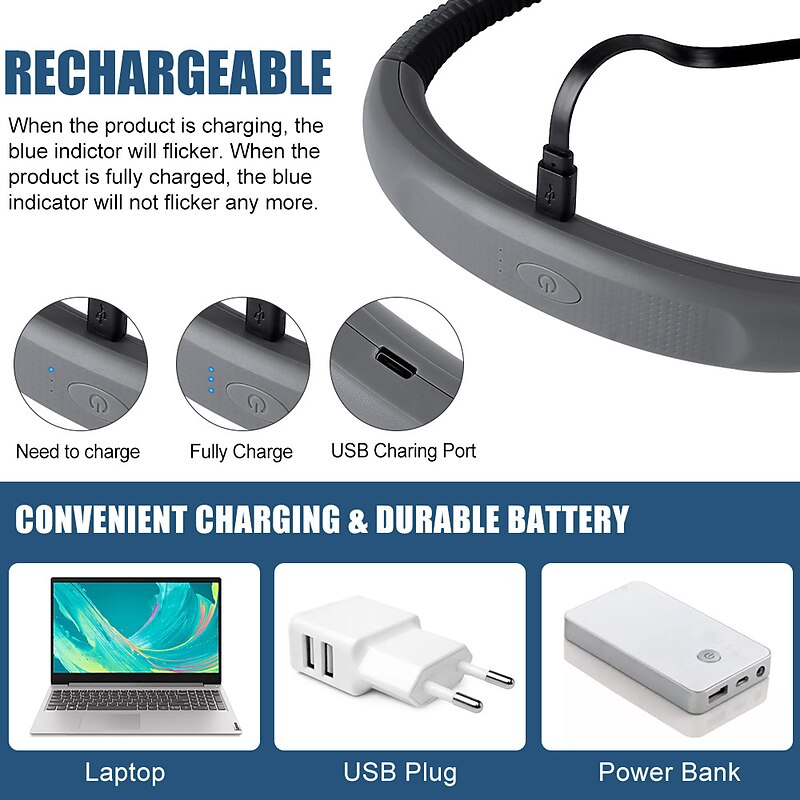 LED Neck Reading Light, Book Light for Reading in Bed, 3 Colors, 5 Brightness Levels, Bendable Arms, Rechargeable, Long Lasting, Perfect for Reading, Knitting, Camping, Repairing4