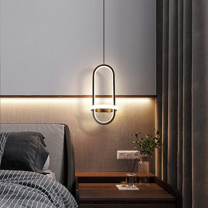 15cm LED Pendant Light Line Design Geometric Shapes Metal Artistic Style Modern Style Novelty Painted Finishes Black Contemporary Artistic 85-265V 202