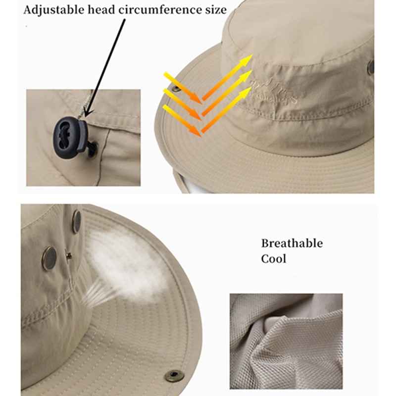 Sun Hat Fishing Hat Hiking Hat Hat Portable UV Sun Protection Sunscreen Summer Spring Autumn / Fall Wide Brim Men's Women's Camping / Hiking Activity4