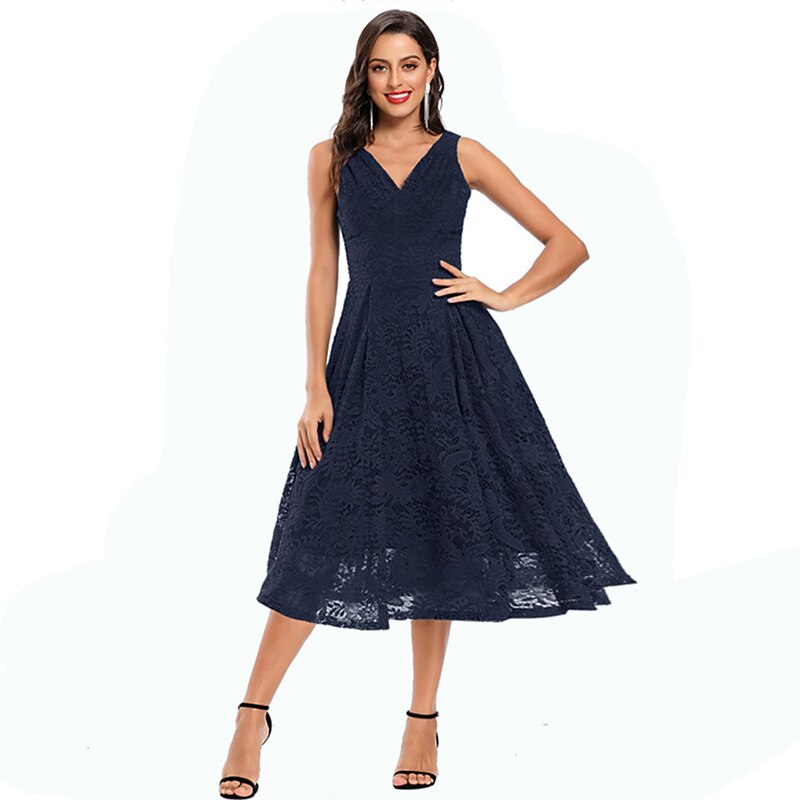 1950s Cocktail Dress Vintage Dress Dress Flare Dress Lace Fancy Dress Women's Masquerade Party / Evening Bachelorette Party Adults' Dress Homecoming Dresses3