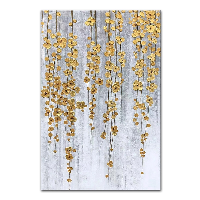 Mintura Handmade Gold Tree Flowers Oil Painting On Canvas Wall Art Decoration Modern Abstract Picture For Home Decor Rolled Frameless Unstretched Painting4