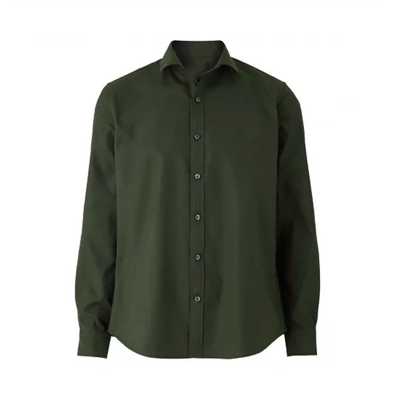 Men's Dress Shirt Collared Shirt Button Up Shirt Graphic Prints Wedding Work Army Green Coffee Long Sleeve Turndown Spring, Fall, Winter, Summer Clothing Apparel Button-Down2