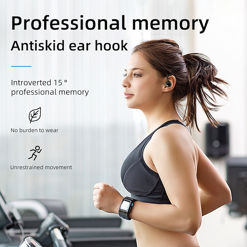 YYK580 Bluetooth5.2 Headphones HD Calls 120Hrs Playtime Wireless Earbuds with Charging Case Wireless IPX7 Waterproof Ear Buds Touch Control Over-Ear Earphones with Earhooks for Sports Running Work Gaming4