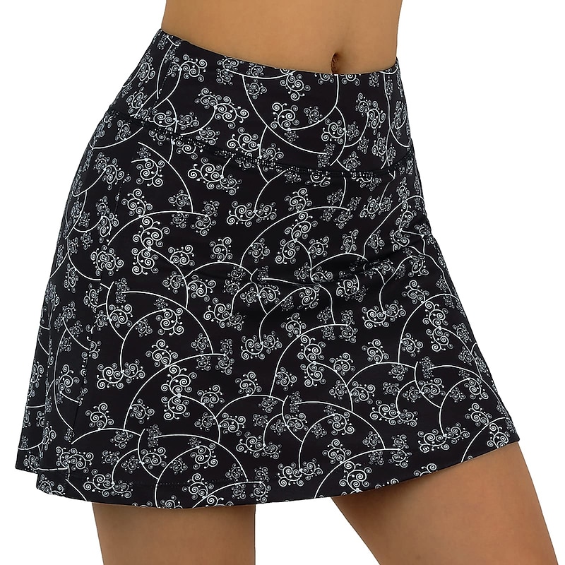 Women's Floral Botanical Cycling Skort Skirt Bike Skirt Bottoms Mountain Bike MTB Road Bike Cycling Sports 3D Pad Cycling Quick Dry Moisture Wicking Black Red Spandex Clothing Apparel Bike Wear3