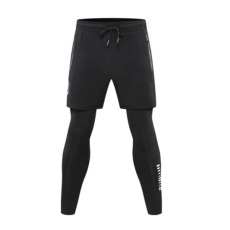 Men's Compression Pants Running Shorts With Tights Drawstring 2 in 1 Base Layer Athletic Athleisure Spandex Breathable Quick Dry Moisture Wicking Fitness Gym Workout Running Sportswear Activewear3
