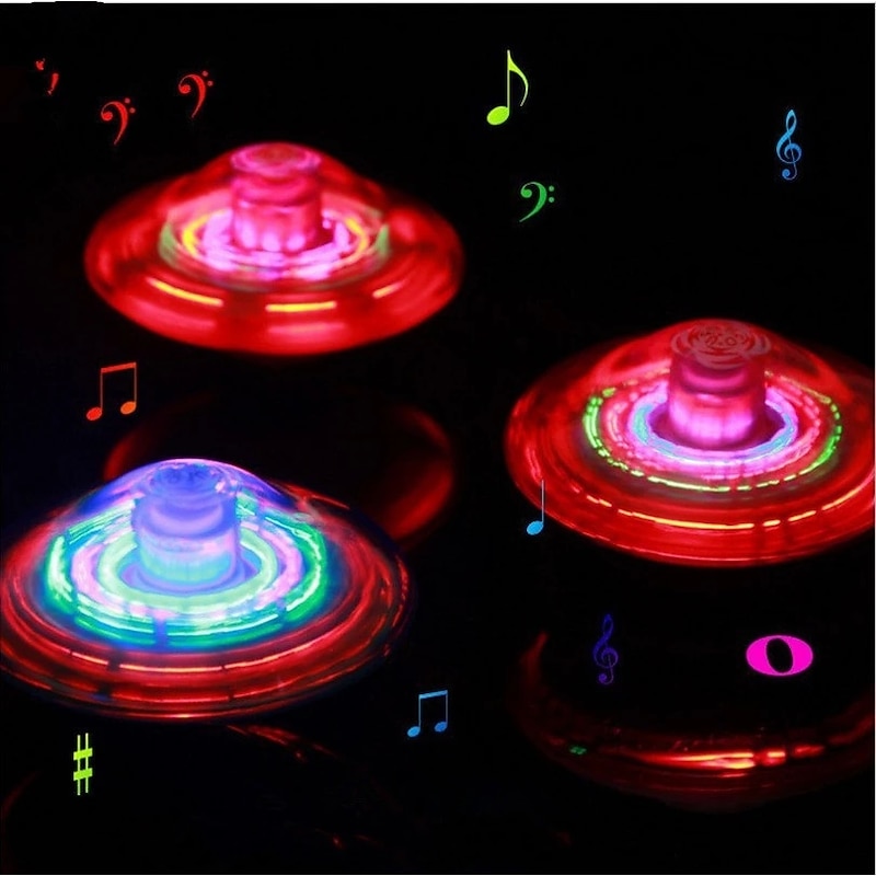 3pcs Electric gyroscope Laser Color Flash LED Light Toy Music Gyro Peg-Top Spinner Spinning Classic Toys Hot Sell Kids Toyfor Gift for Boy&Girls