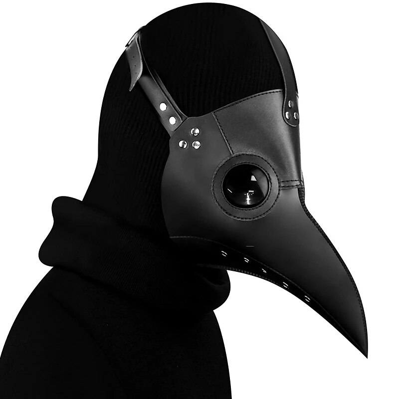 Funny Medieval Steampunk Plague Doctor Bird Mask Latex Punk Cosplay Masks Beak Adult Festival Event Cosplay Props White Black for Halloween3