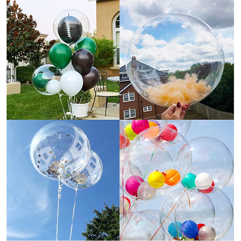 20 Pcs Bobo Balloons Bubble Balloons, Clear Bobo Balloon, Large Transparent Bubble Balloon for Christmas Wedding Birthday Party Decoration3