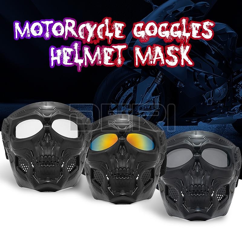 Halloween Motorcycle Helmet Riding Goggles Skull Face Mask Motorbike Racing Dirt Bike Off Road Safety Protective Glasses Motocross Eyewear