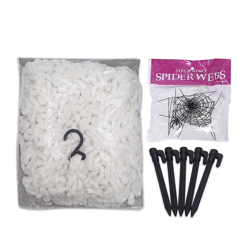 Halloween Spider Web Luminous Triangle Net Halloween Outdoor Decoration Props Simulation Big Tricky Toy Wholesale2