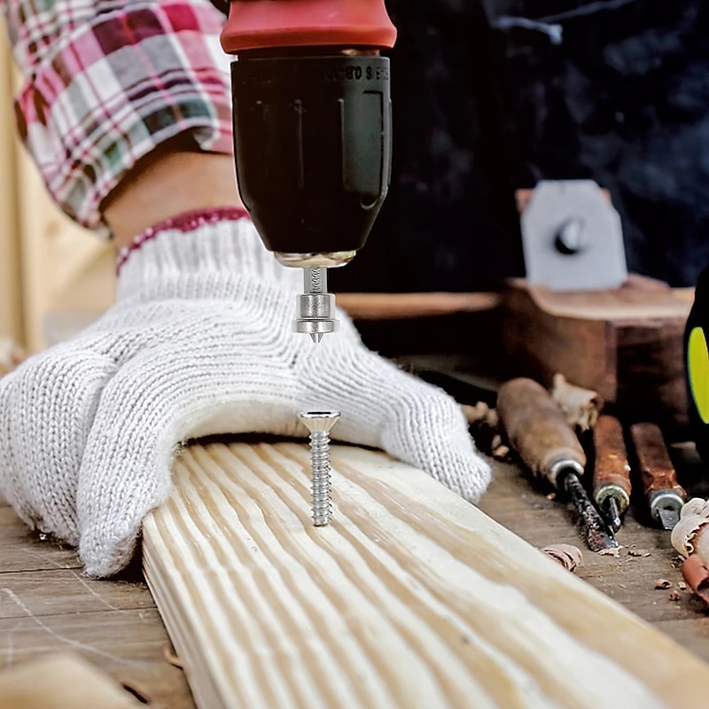 10pcs25mm/Set Magnetic Positioning Screwdriver Bits Head Woodworking Screw Hex Shank Positioning Bit batch Head 6