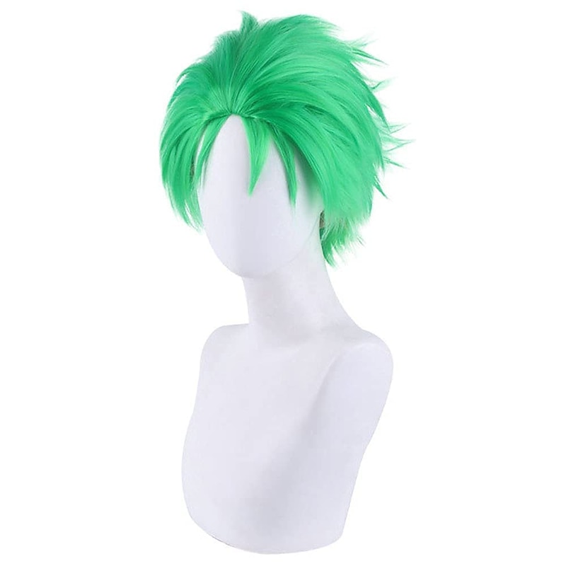 One Piece Roronoa Zoro Wigs Short Roronoa Zoro One Piece Wigs Green Cosplay Synthetic Hair Anime Party Synthetic Halloween4