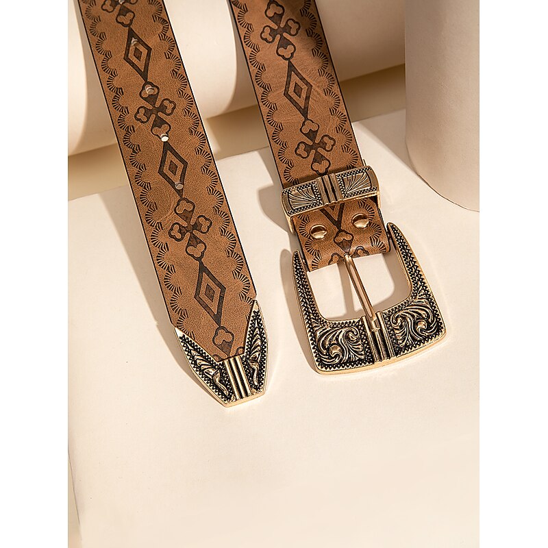 Women's Belt PU Brown Waist Belt Holiday Weekend Pure Color / Vintage / Spring / Summer / Fall / Winter3