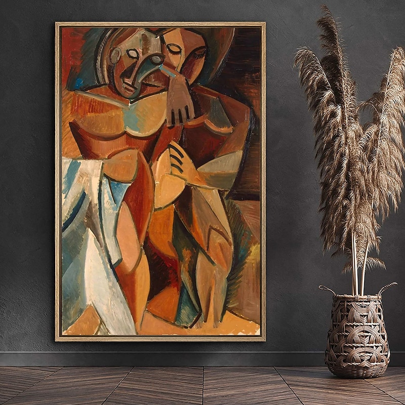 Handmade Oil Painting Canvas Wall Art Decoration Picasso Style Figures for Home Decor Rolled Frameless Unstretched Painting