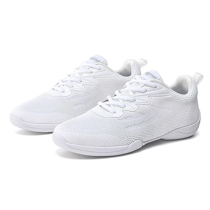 Women's White Dance Sneakers – Lightweight Breathable Performance Shoes for Jazz, Hip-Hop, Cheer, and Fitness