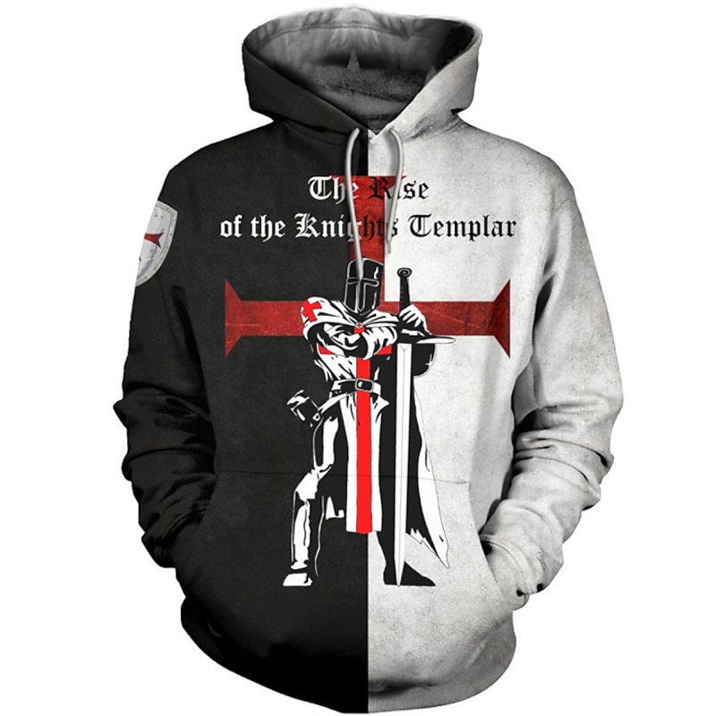 The Last Templar Crusader Knights Templar Crusader Hoodie Cartoon Manga Anime 3D Front Pocket Graphic For Couple's Men's Women's Adults' 3D Print4